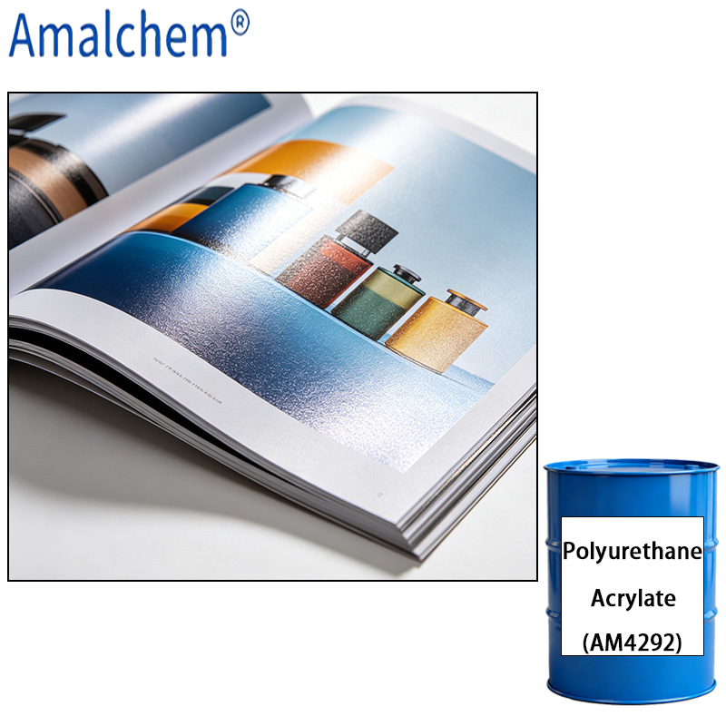 AM4292 أكريلات البولي يوريثان القابل للمعالجة -المرنة البارزة، مقاومة التآكل والتجفيف السريع على السطح للطلاء وتركيب حبر الأشعة فوق البنفسجية/LED